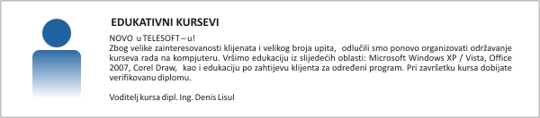 TELESOFT computers d.o.o. - EDUKACIJA